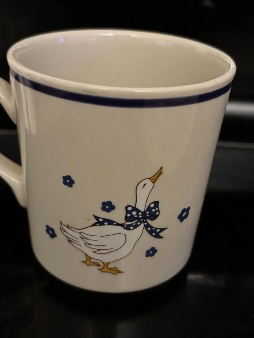White goose Vtg plate coffee mug cottage core